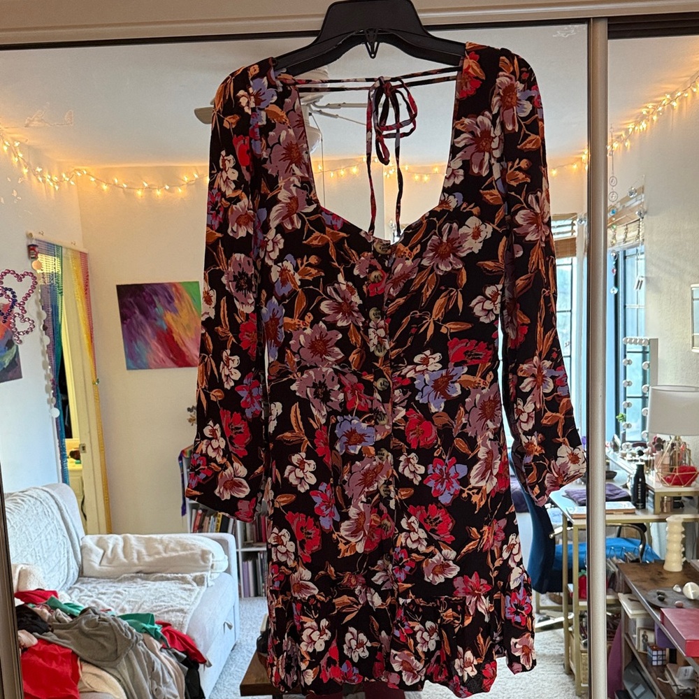 Free People Multicolor Floral Long Sleeve Dress